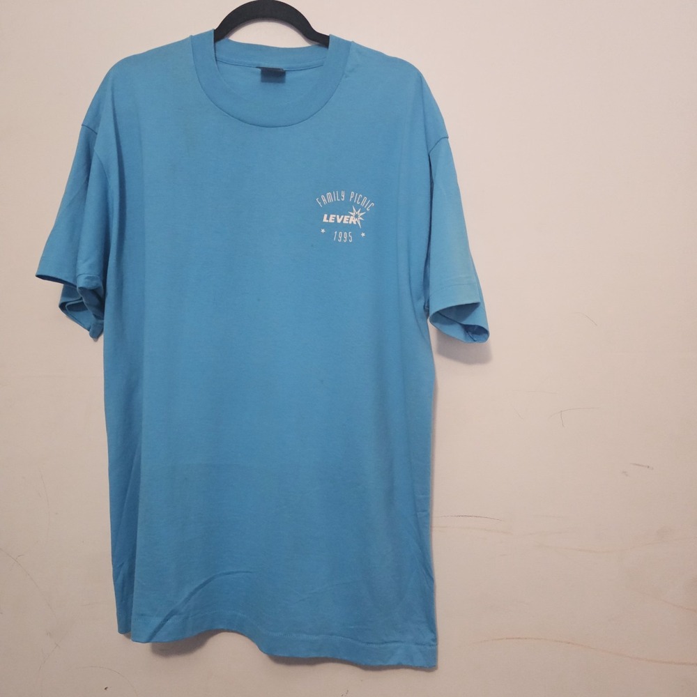 Vintage 1995 Fruit Of The Loom Lever Family Picnic Single Stitch T Shirt‎